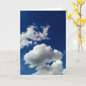 大きな柔らかい雲 カード (黄色い花)