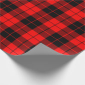 大きな格子柄の赤と黒の折り返し紙 ラッピングペーパー (角)
