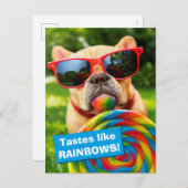 大きな棒つきキャンデー インビテーションポストカード (正面/裏面)