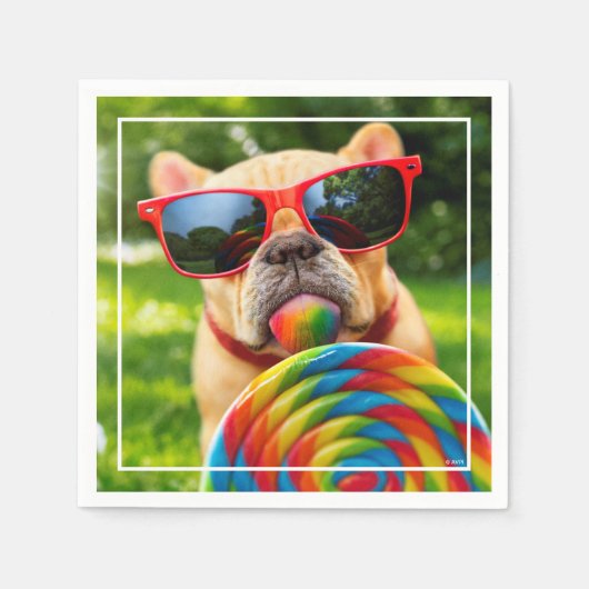 大きな棒つきキャンデー スタンダードカクテルナプキン (正面)