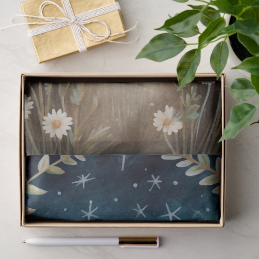 大きな森林生物花模様切り離し 薄葉紙 (ギフト)