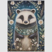 大きな森林生物花模様切り離し 薄葉紙 (正面)