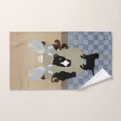 大きな椅子にハンドタオルを掛けた猫たち ハンドタオル (ハンドタオル)