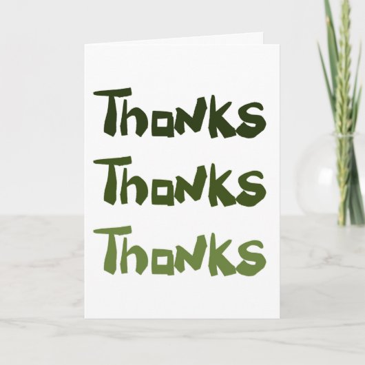 大きな楽しい感謝のグリーティングカード サンキューカード (正面)