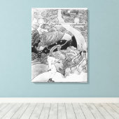 大きな樫の木が切り倒されている キャンバスプリント (インサイチュ (ウッドフロア))