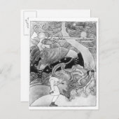 大きな樫の木が切り倒されている ポストカード (正面/裏面)