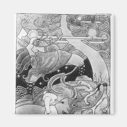 大きな樫の木が切り倒されている マグネット (正面)