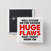 大きな欠陥ボタおもしろいン 缶バッジ (正面&裏面)