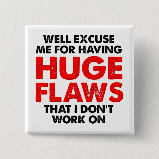 大きな欠陥ボタおもしろいン 缶バッジ (正面)