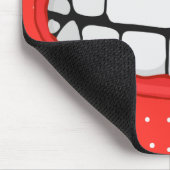 大きな歯の赤い唇スマイル マウスパッド (コーナー)