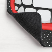 大きな歯の赤い唇スマイル マウスパッド (コーナー)