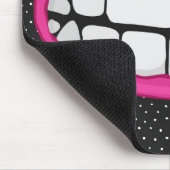 大きな歯を持つピンクの唇スマイル マウスパッド (コーナー)