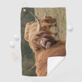 大きな毛おもしろい毛の多いスコットランドの高地牛 ゴルフタオル (インサイチュ)