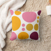 大きな水玉模様パターン |イエローピンクブラウン クッション (ブランケット)