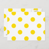 大きな水玉模様 – ゴールデンイエローオンホワイト ポストカード (正面/裏面)