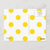 大きな水玉模様 – ゴールデンイエローオンホワイト ポストカード (裏面)