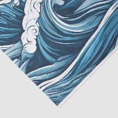 大きな泡立つ青い海、海の波抽象芸術 薄葉紙 (詳細)