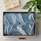 大きな泡立つ青い海、海の波抽象芸術 薄葉紙 (ギフト)