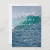 大きな波の海岸ウェディング招待状テンプレート 招待状 (正面)