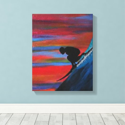 大きな波 キャンバスプリント (インサイチュ (ウッドフロア))