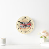 大きな消防車の消防用時計 ラウンド壁時計 (ホーム)