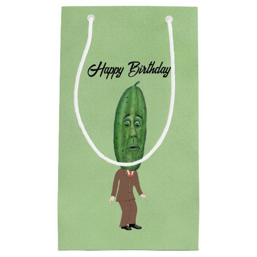 大きな漬物頭を持つ男は顔グリーンを驚かせた スモールペーパーバッグ (正面)