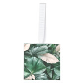 大きな濃い葉模様 キューブオーナメント (正面)