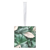 大きな濃い葉模様 キューブオーナメント (右)