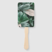 大きな濃い葉模様 ハンドファン (正面)