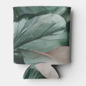 大きな濃い葉模様 缶クーラー (正面)