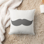 大きな灰色の口ひげクッション クッション (ブランケット)