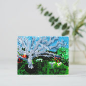 大きな灰色の木で、折り目付きはがき ポストカード (スタンド正面)