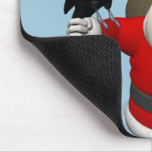 大きな烏とサンタクロース幸せ マウスパッド (コーナー)