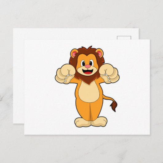 大きな爪を持つライオン ポストカード (正面/裏面)