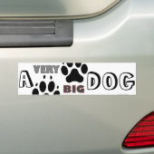 大きな犬おもしろい バンパーステッカー (車上)