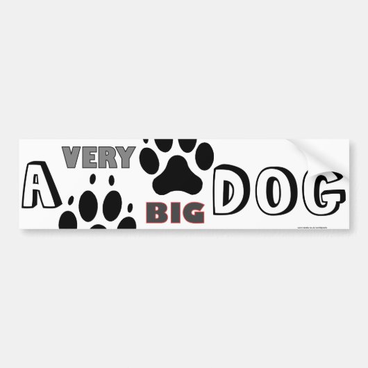大きな犬おもしろい バンパーステッカー (正面)
