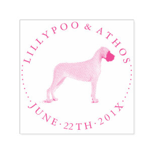大きな犬がオフィスのスタンプを選ぶ セルフインキングスタンプ