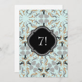 大きな犬のパーティー　ゴールデンブラック招待状 招待状 (正面/裏面)