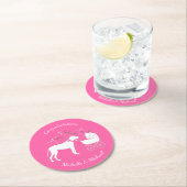 大きな犬の赤ちゃんシャワーパピーピンクガール ラウンドペーパーコースター (インサイチュ)