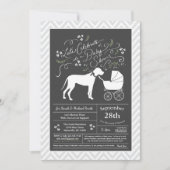 大きな犬の赤ちゃんシャワー男女兼用 招待状 (正面)