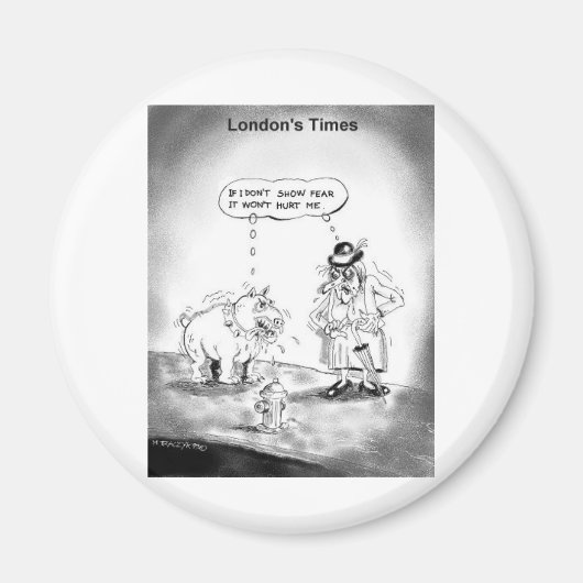 大きな犬を怖がらせる方法 楽しい漫画 ギフト & Tシャツ マグネット (正面)