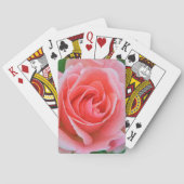 大きな独身のピンク色が近く上がった トランプ (裏面)