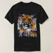 大きな猫と子猫の病気クール稲妻 Tシャツ (デザイン正面)