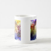 大きな猫のフローラグランジ場 コーヒーマグカップ (中央)