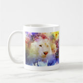 大きな猫のフローラグランジ場 コーヒーマグカップ (左)