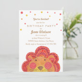 大きな猫の子供の誕生日のパーティの招待状 招待状 (スタンド正面)