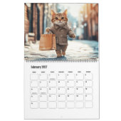 大きな猫の足跡のペットフォトアート カレンダー (2月 2027)