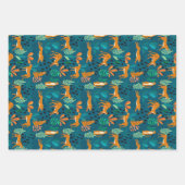 大きな猫ジャングルラッピング紙シート ラッピングペーパーシート (正面)