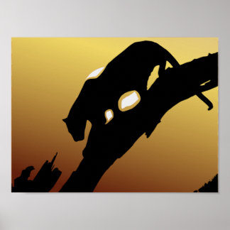 大きな猫ツリープリント ポスター