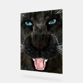 大きな猫ブラックパンサー アクリルサイン (傾斜)